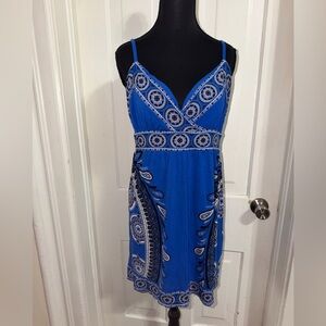 Women’s size XL INC International Concepts Blue and White Mini Dress